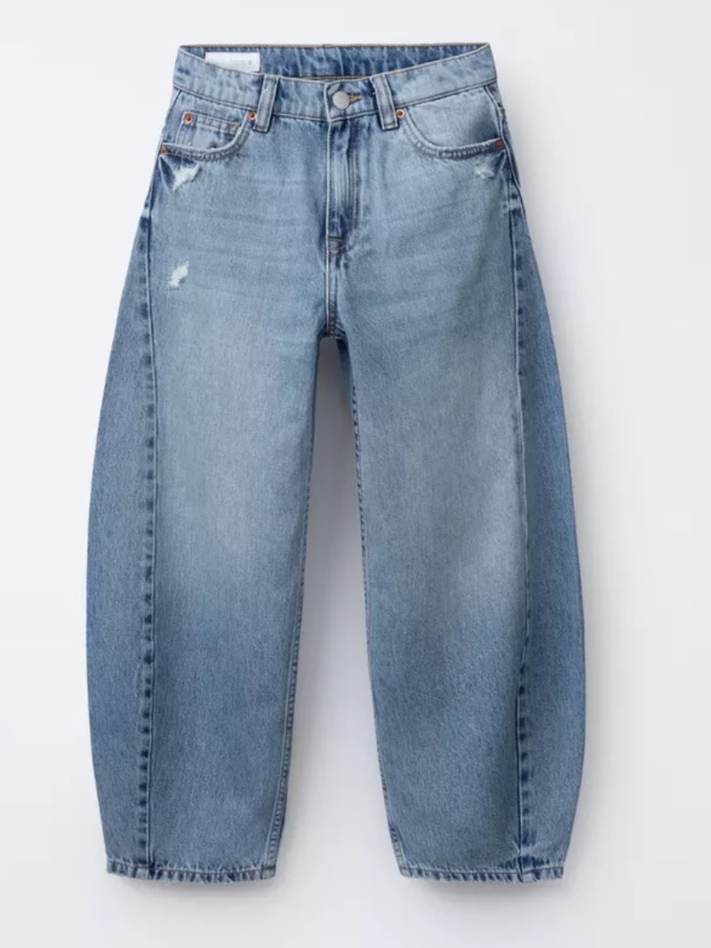 Zara Barrel Light Wash Jeans 4